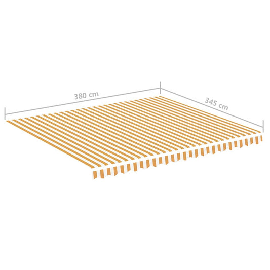 Erstatningsduk for markise gul og hvit 4x3,5 m