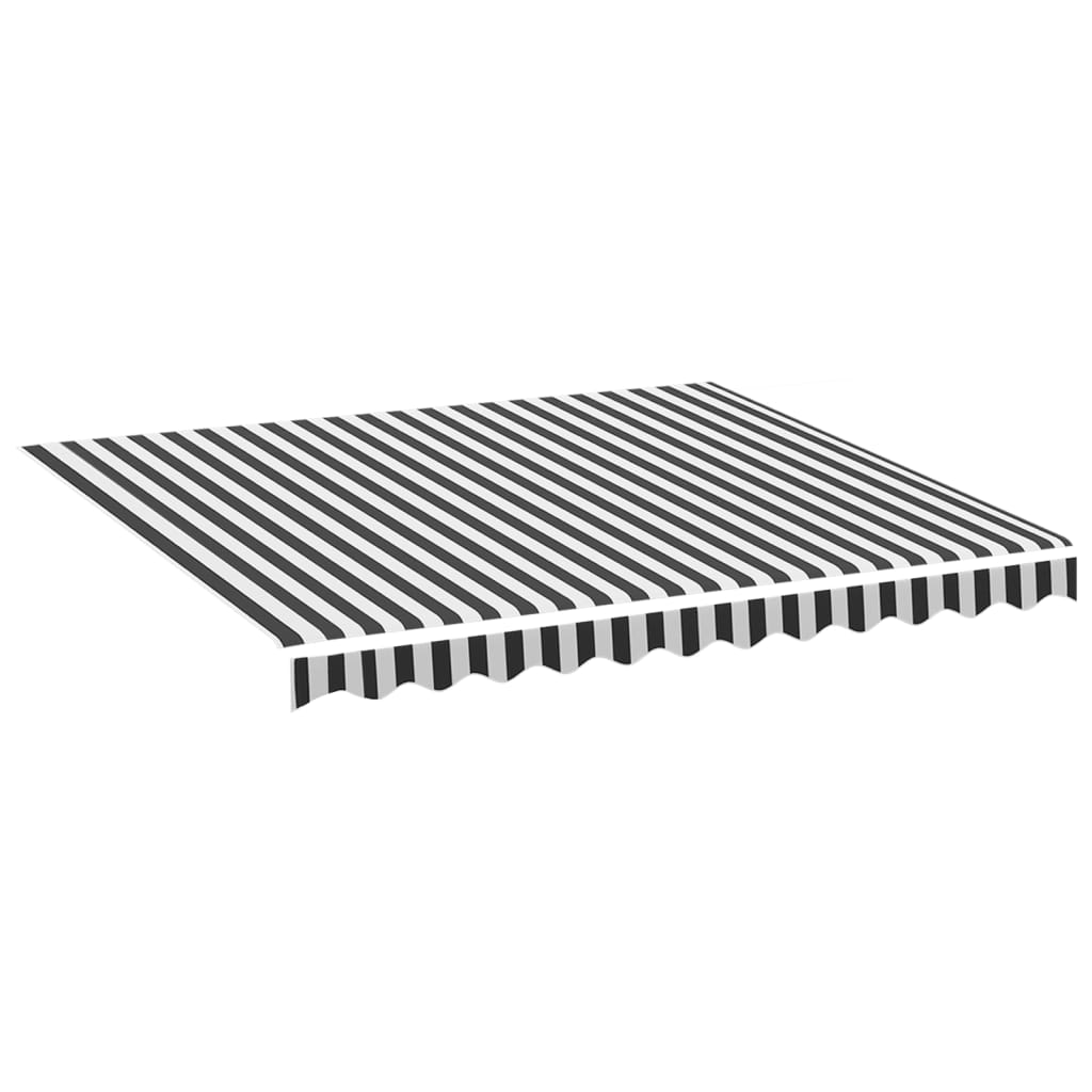 Erstatningsduk for markise antrasitt og hvit 3x2,5 m polyester
