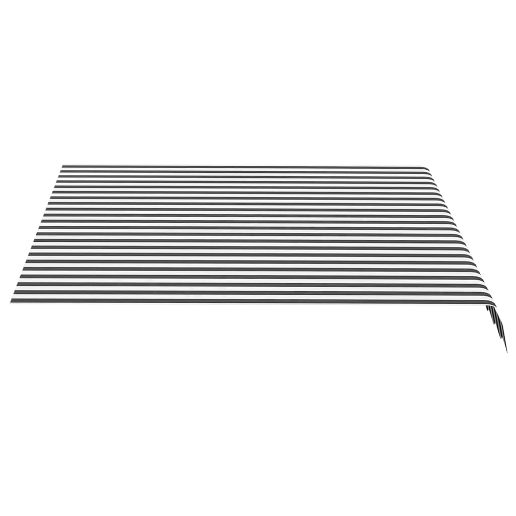 Erstatningsduk for markise antrasitt og hvit 3x2,5 m polyester