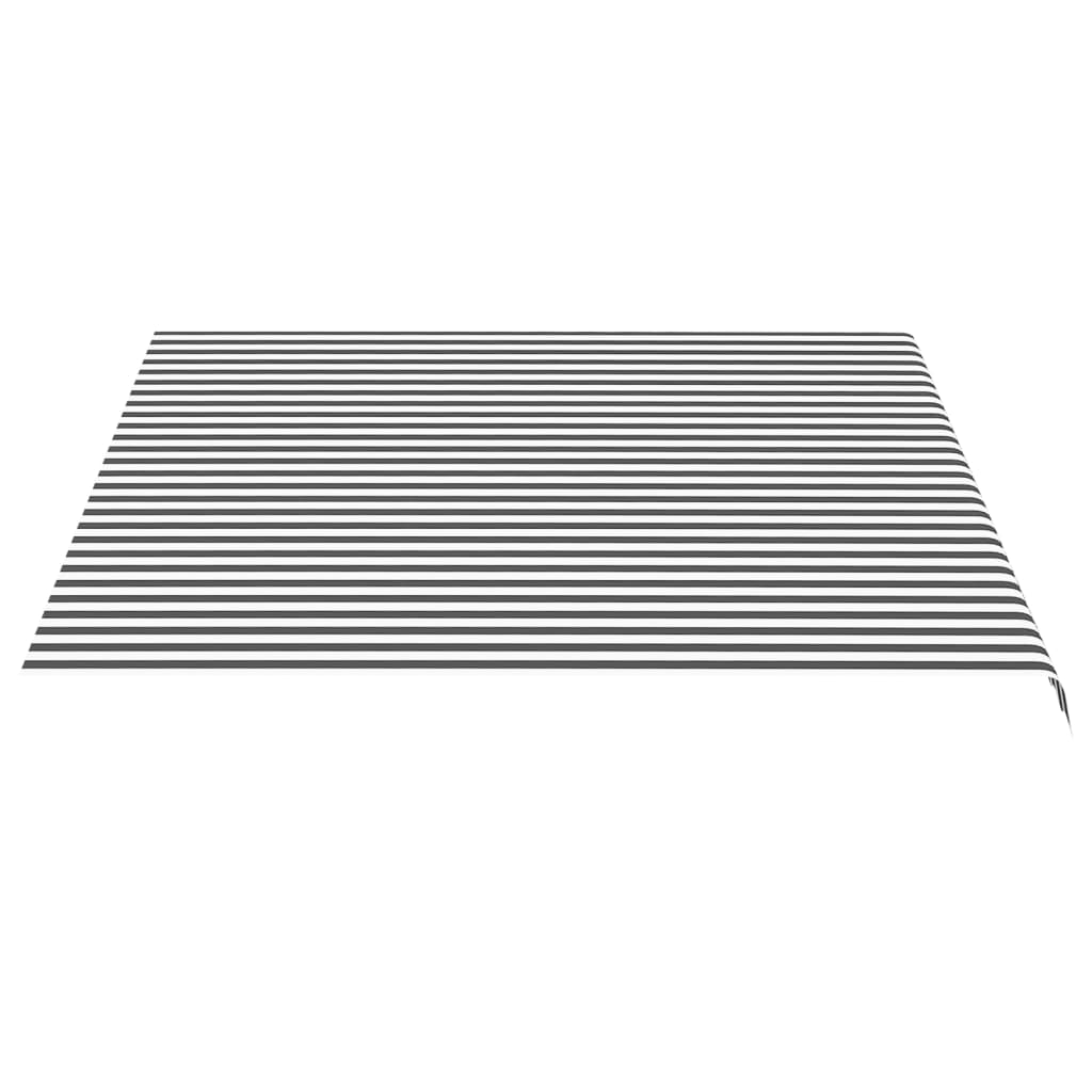 Erstatningsduk for markise antrasitt og hvit 4x3,5 m polyester