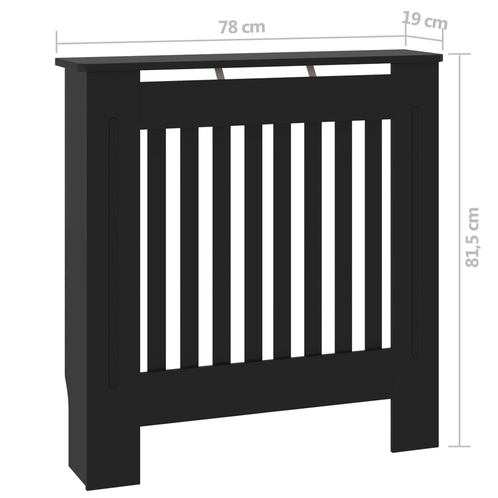 Radiatordeksel konstruert tre svart 78 cm