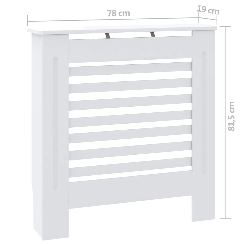 Radiatordeksel MDF hvit 78 cm