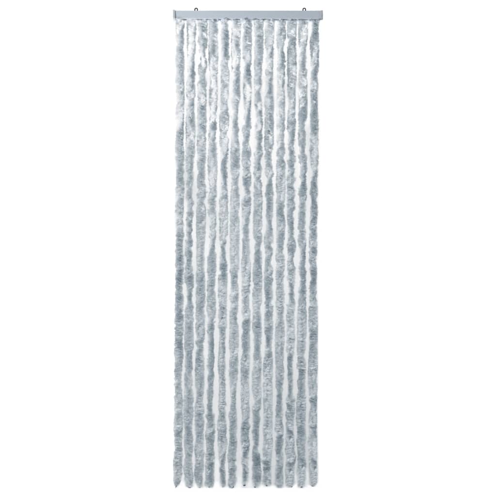 Insektgardin hvit og grå 56x200 cm chenille