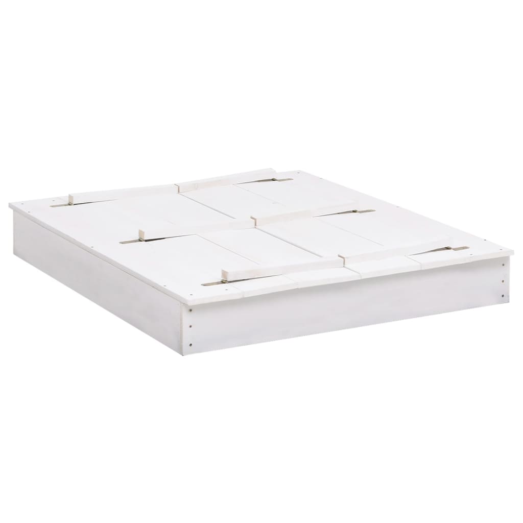 Sandkasse gran hvit 95x90x15 cm