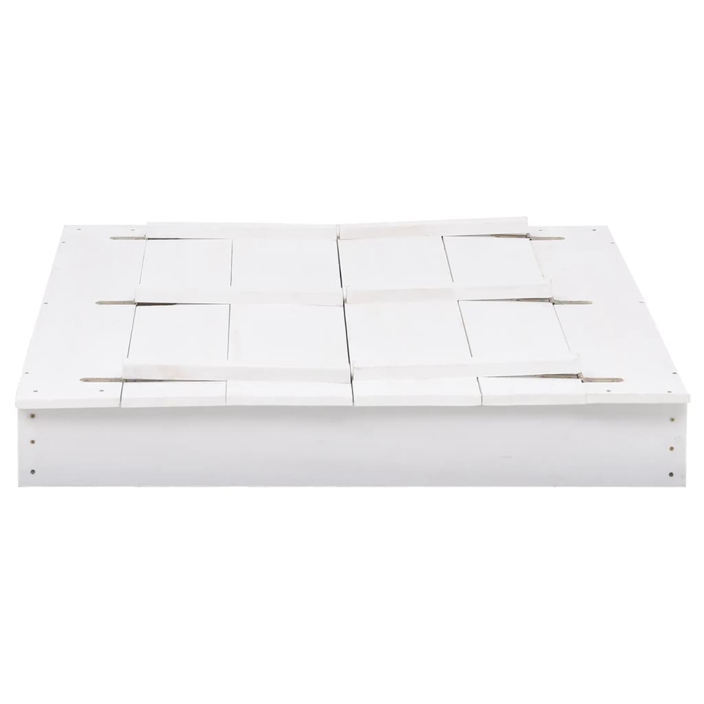 Sandkasse gran hvit 95x90x15 cm