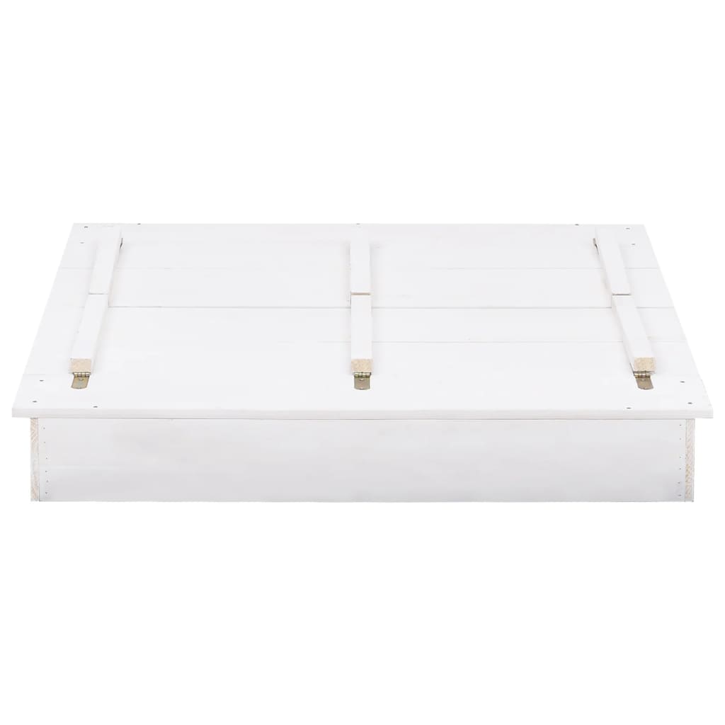 Sandkasse gran hvit 95x90x15 cm