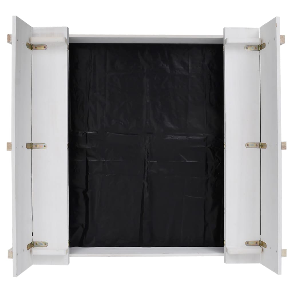 Sandkasse gran hvit 95x90x15 cm