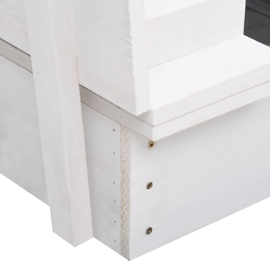 Sandkasse gran hvit 95x90x15 cm