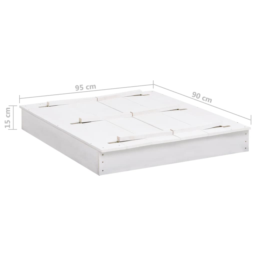 Sandkasse gran hvit 95x90x15 cm