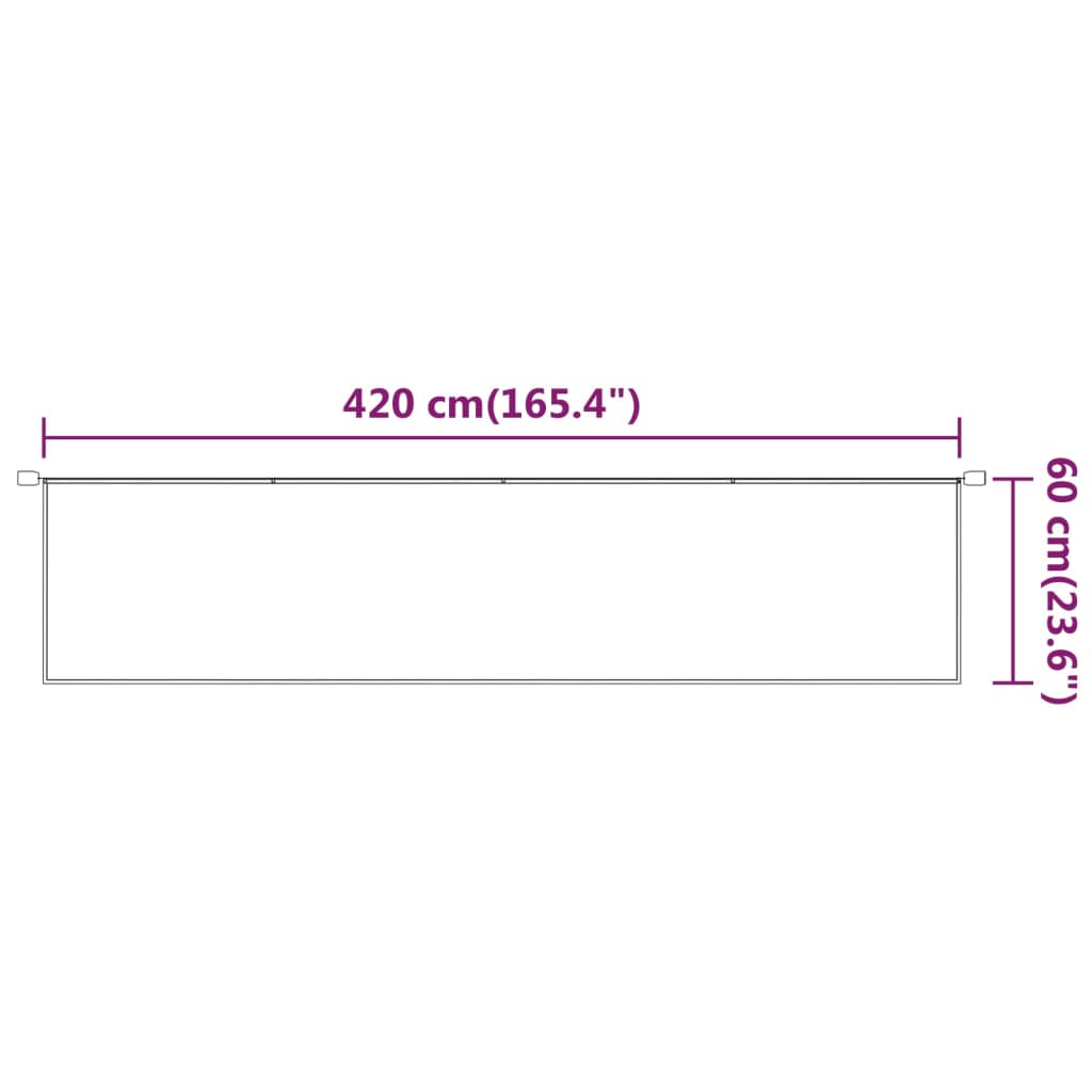 Vertikal markise hvit 60x420 cm oxfordstoff