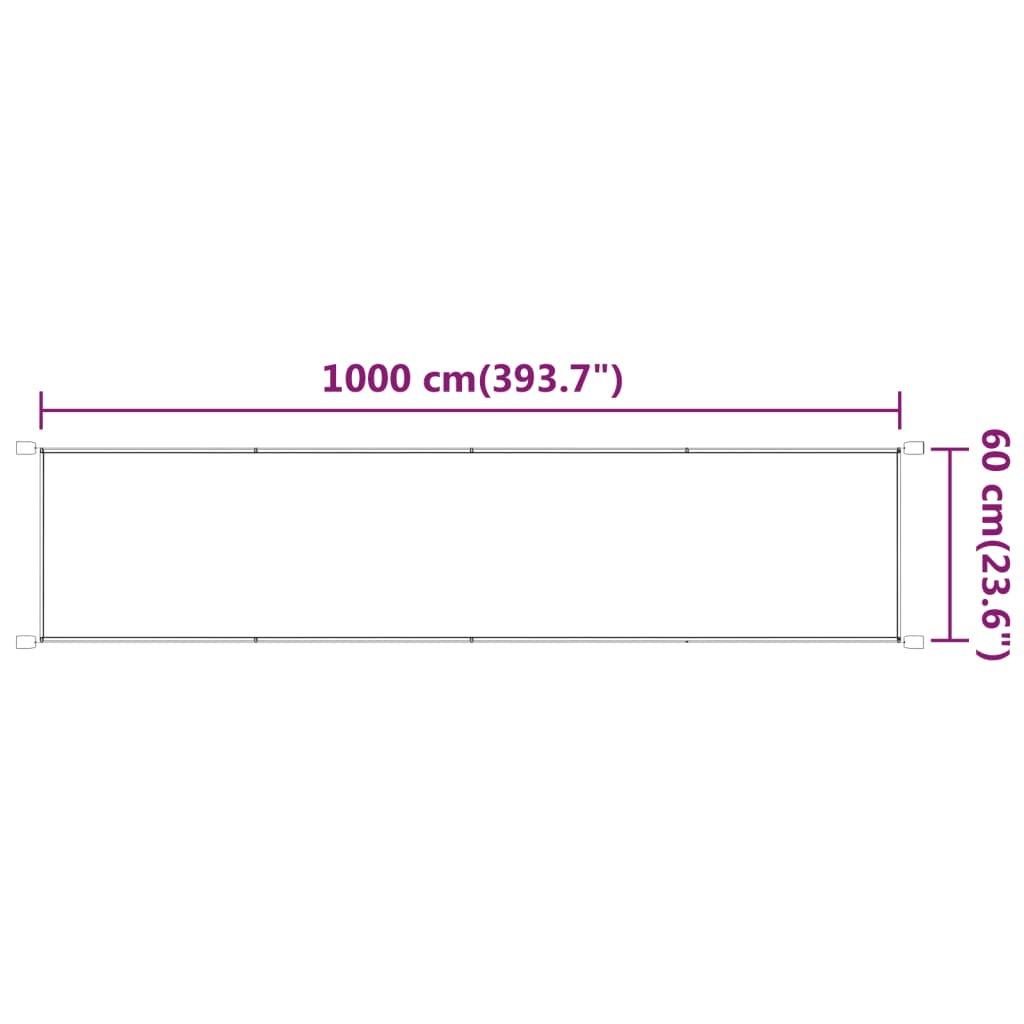 Vertikal markise hvit 60x1000 cm oxfordstoff