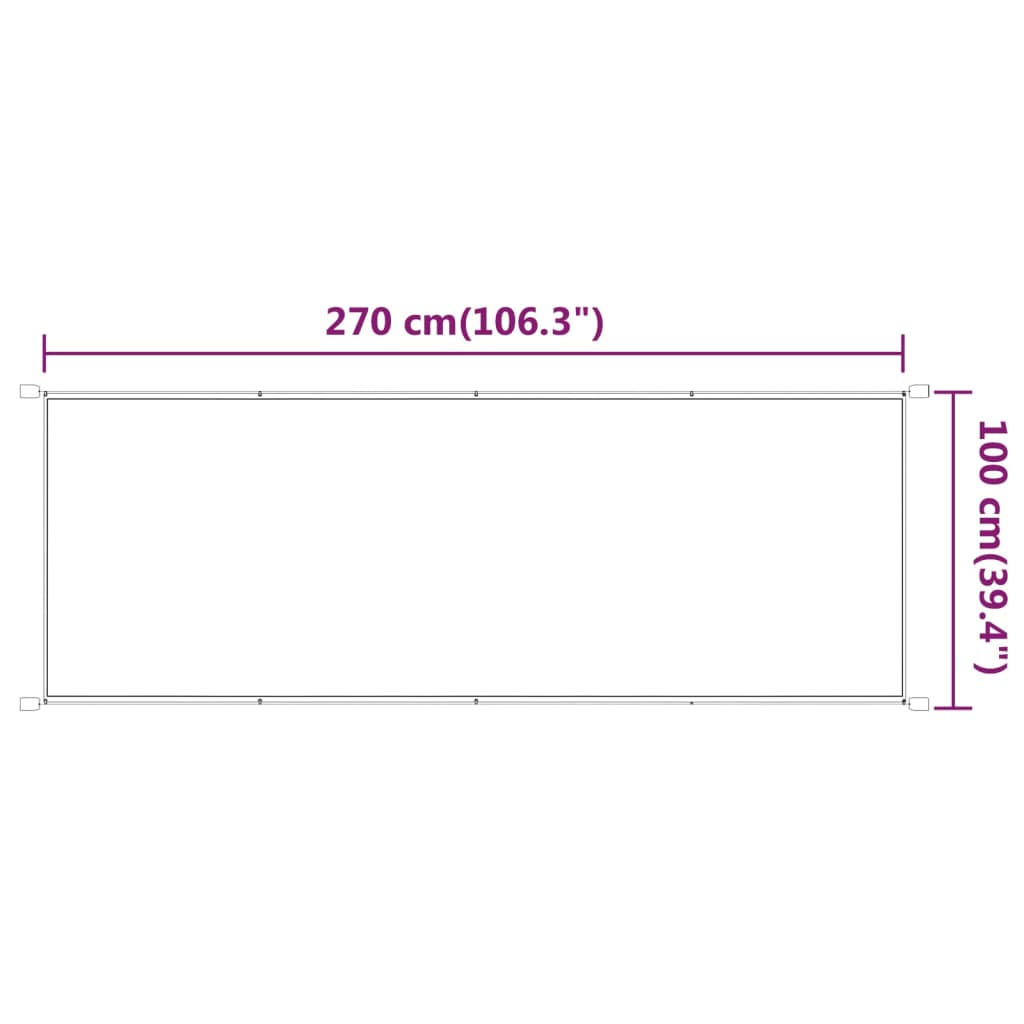 Vertikal markise hvit 100x270 cm oxfordstoff