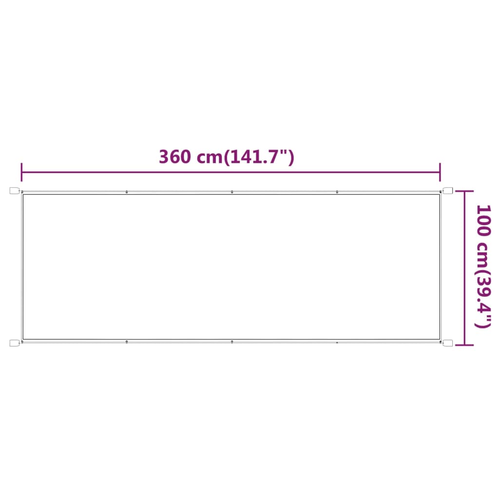 Vertikal markise hvit 100x360 cm oxford stoff