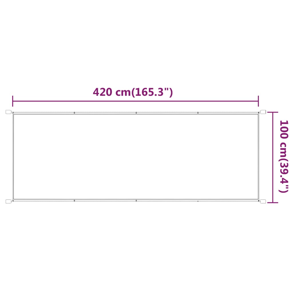 Vertikal markise hvit 100x420 cm oxford stoff