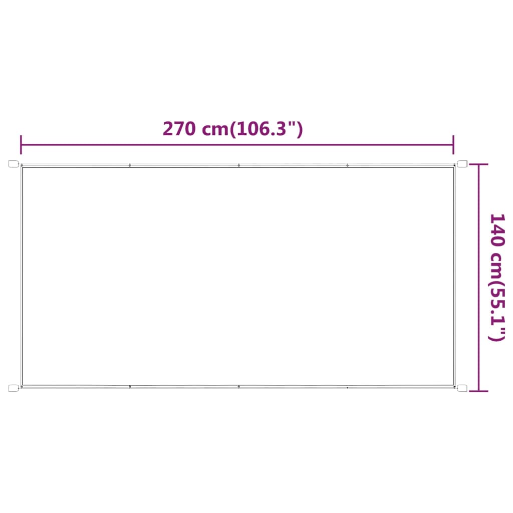 Vertikal markise hvit 140x270 cm oxfordstoff