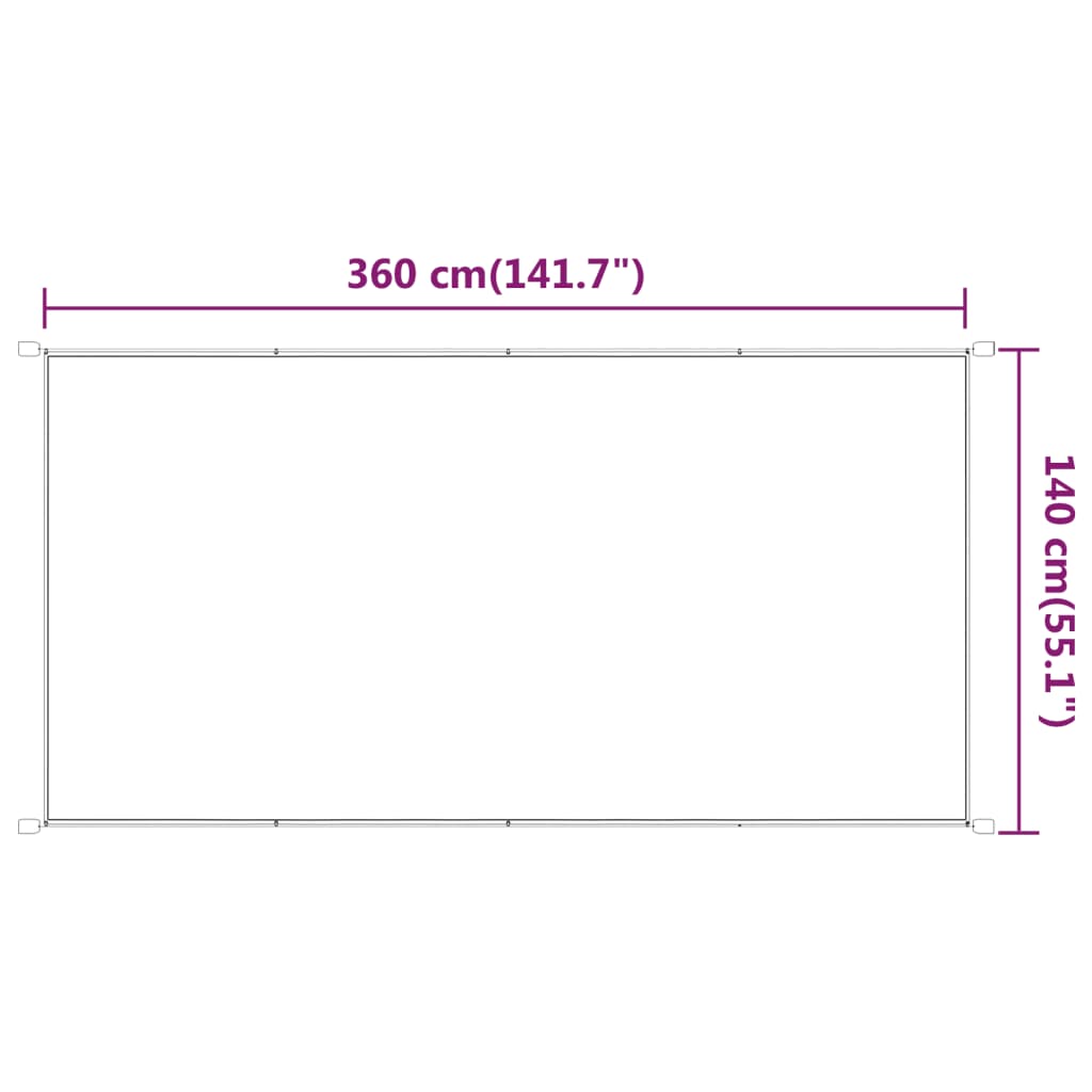 Vertikal markise hvit 140x360 cm oxford stoff