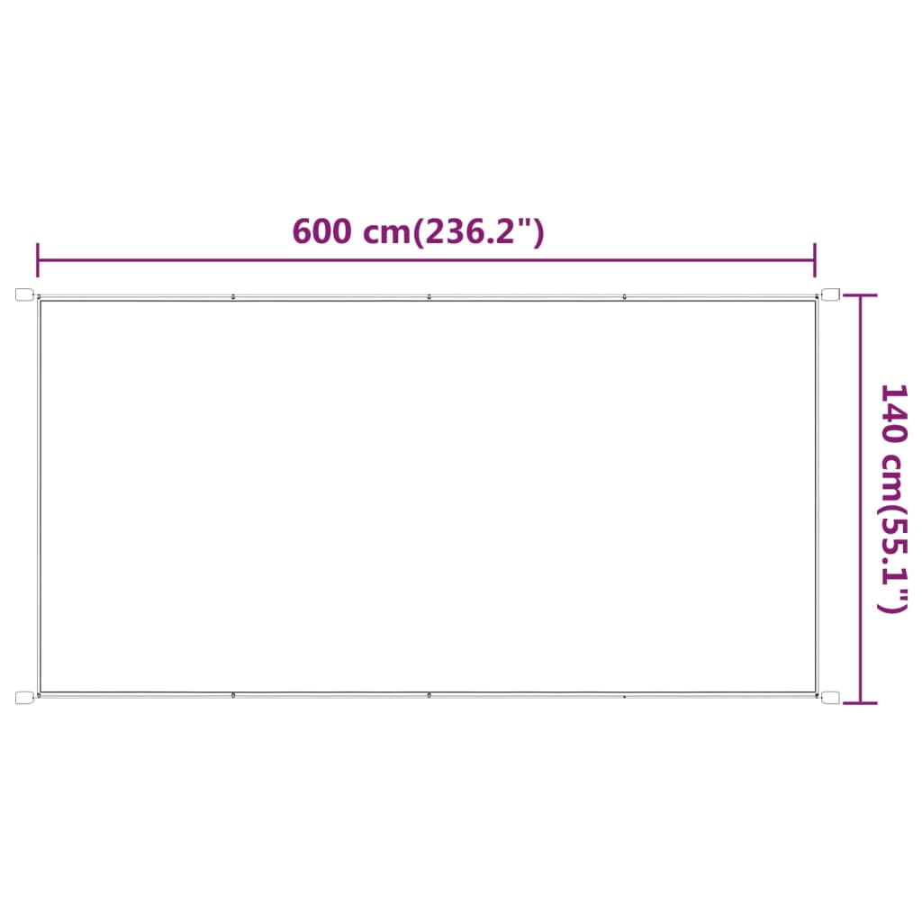 Vertikal markise hvit 140x600 cm oxfordstoff