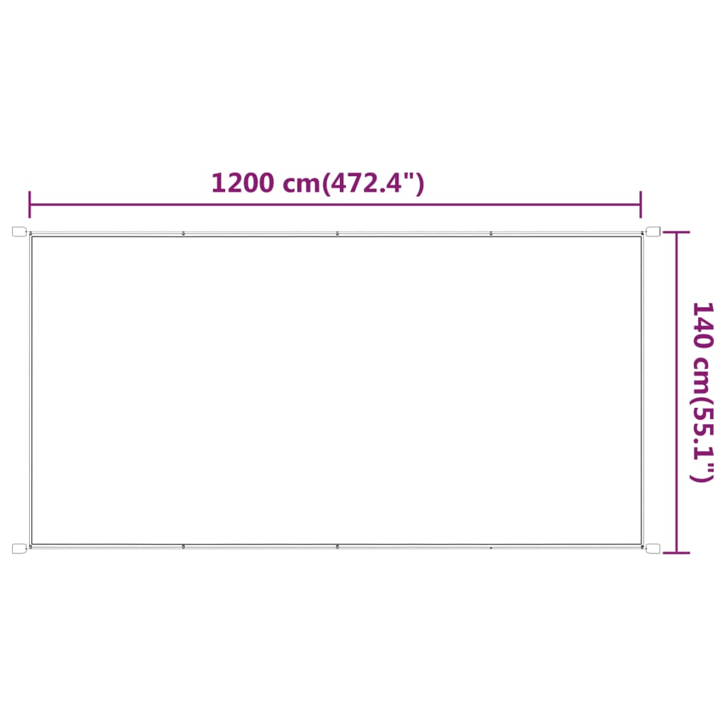 Vertikal markise hvit 140x1200 cm oxfordstoff