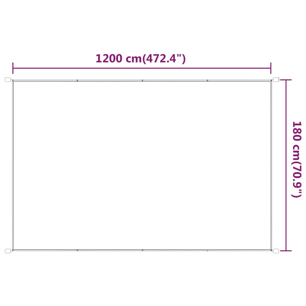 Vertikal markise hvit 180x1200 cm oxford stoff