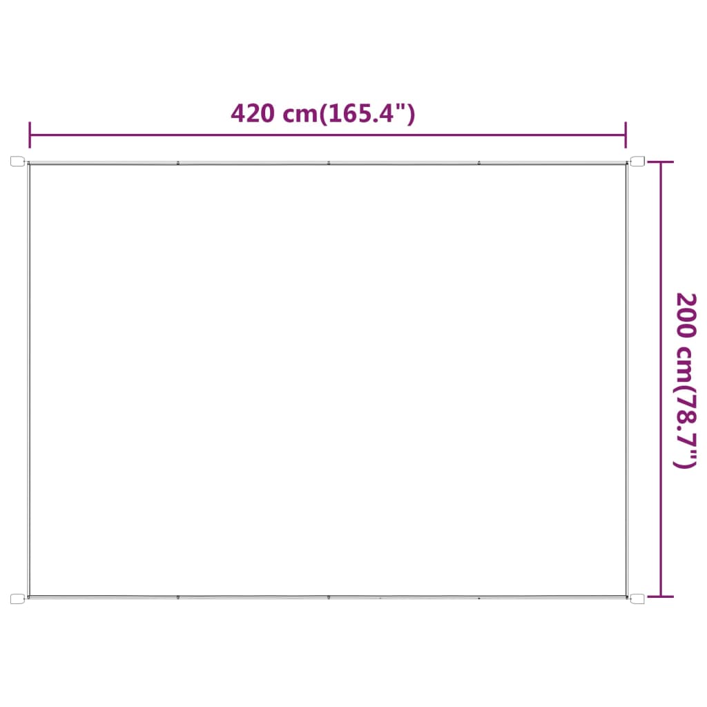 Vertikal markise hvit 200x420 cm oxfordstoff