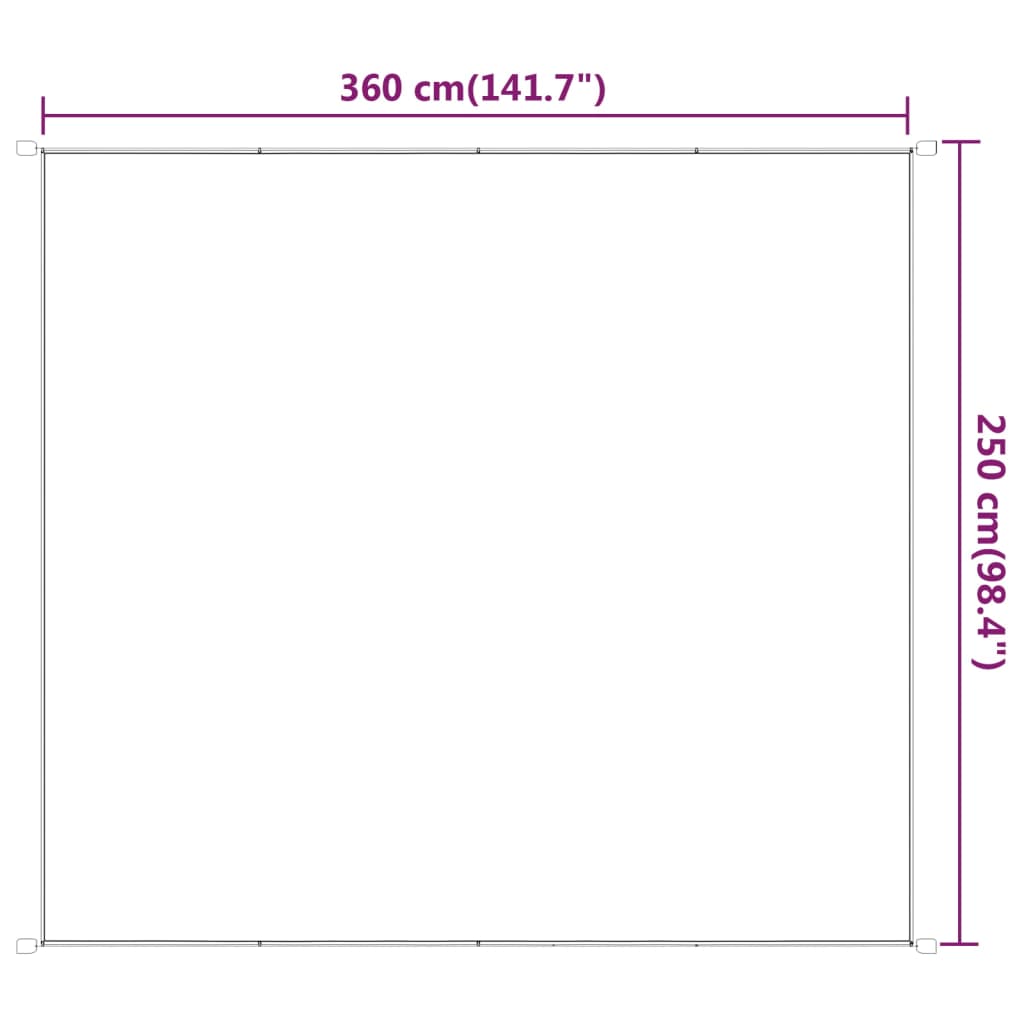 Vertikal markise hvit 250x360 cm oxford stoff