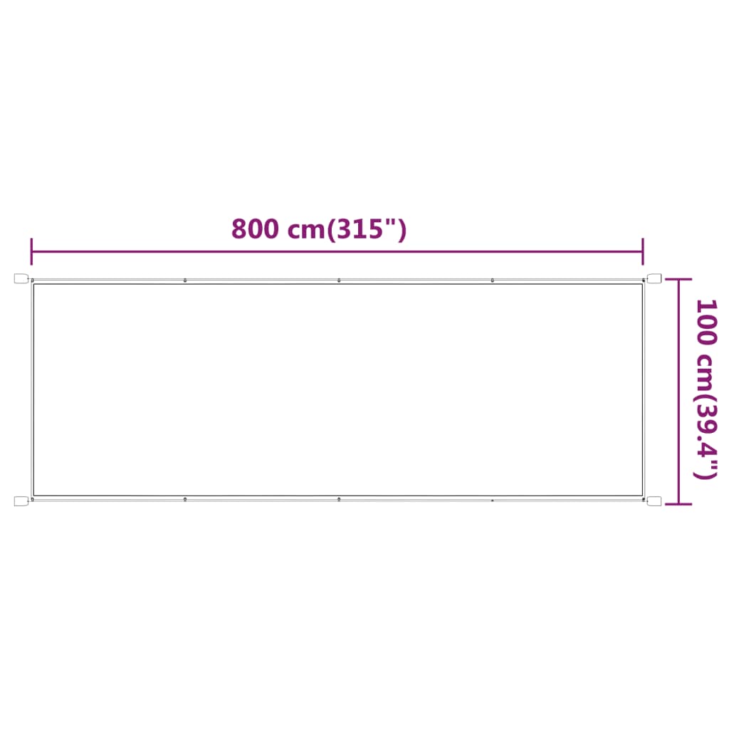 Vertikal markise antrasitt 100x800 cm oxford stoff