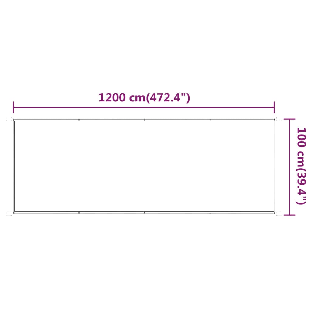 Vertikal markise antrasitt 100x1200 cm oxford stoff