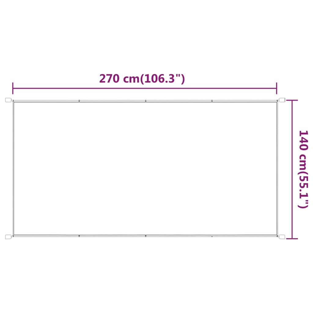 Vertikal markise antrasitt 140x270 cm oxford stoff