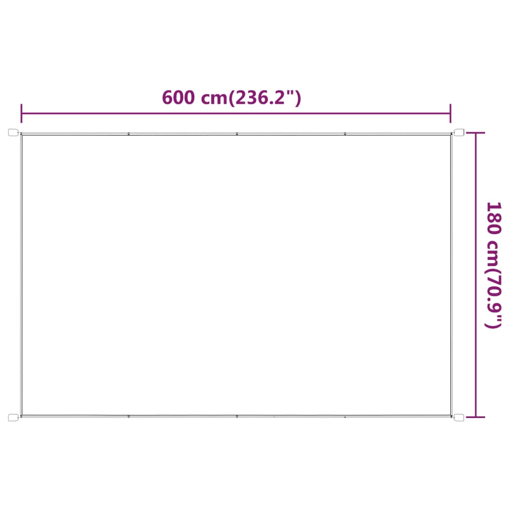 Vertikal markise antrasitt 180x600 cm oxfordstoff