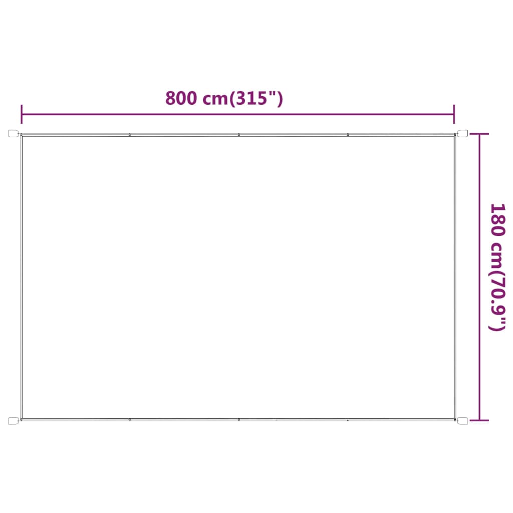 Vertikal markise antrasitt 180x800 cm oxfordstoff