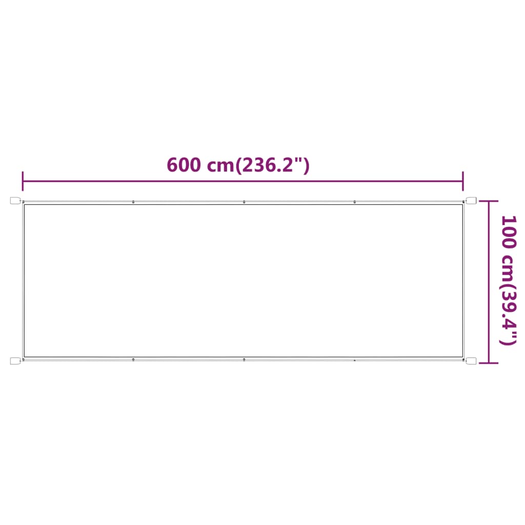Vertikal markise lysegrønn 100x600 cm oxfordstoff