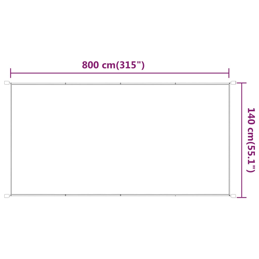 Vertikal markise lysegrønn 140x800 cm oxfordstoff