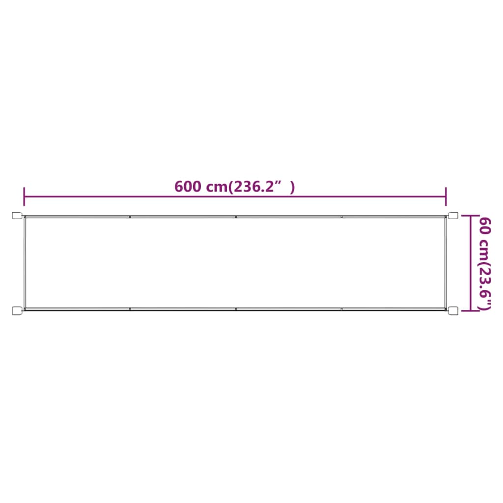 Vertikal markise terrakotta 60x600 cm oxford stoff