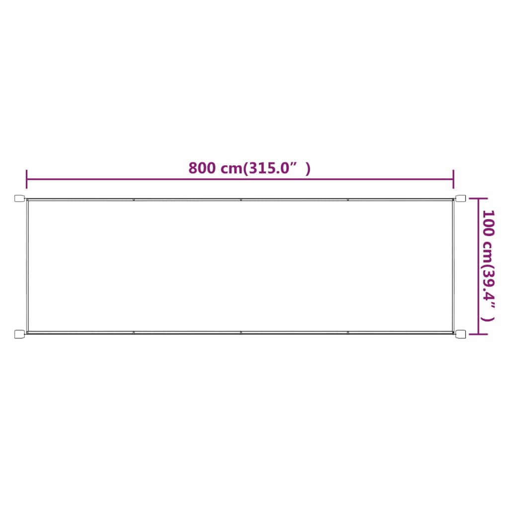 Vertikal markise terrakotta 100x800 cm oxfordstoff