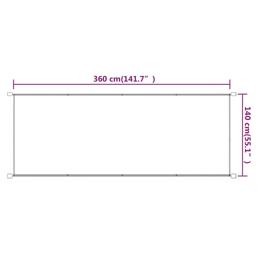 Vertikal markise terrakotta 140x360 cm oxfordstoff