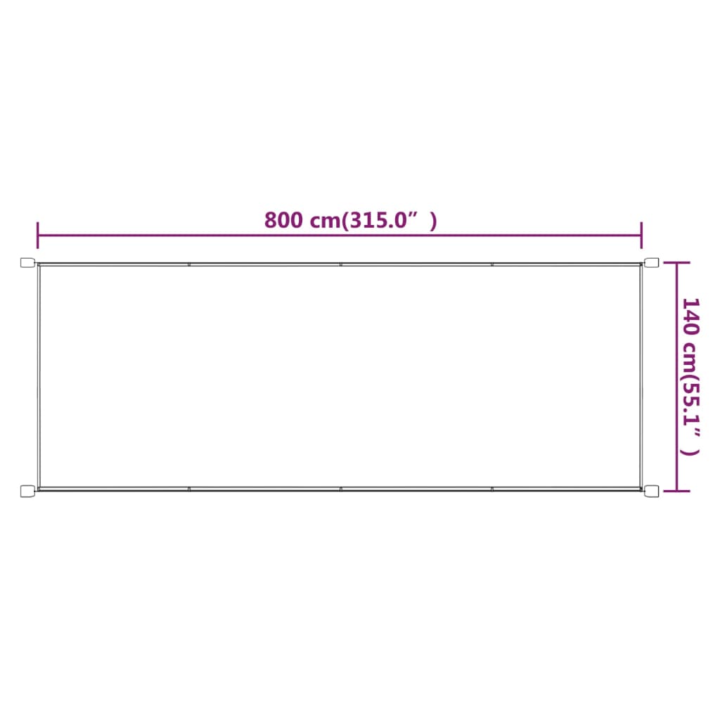 Vertikal markise terrakotta 140x800 cm oxfordstoff