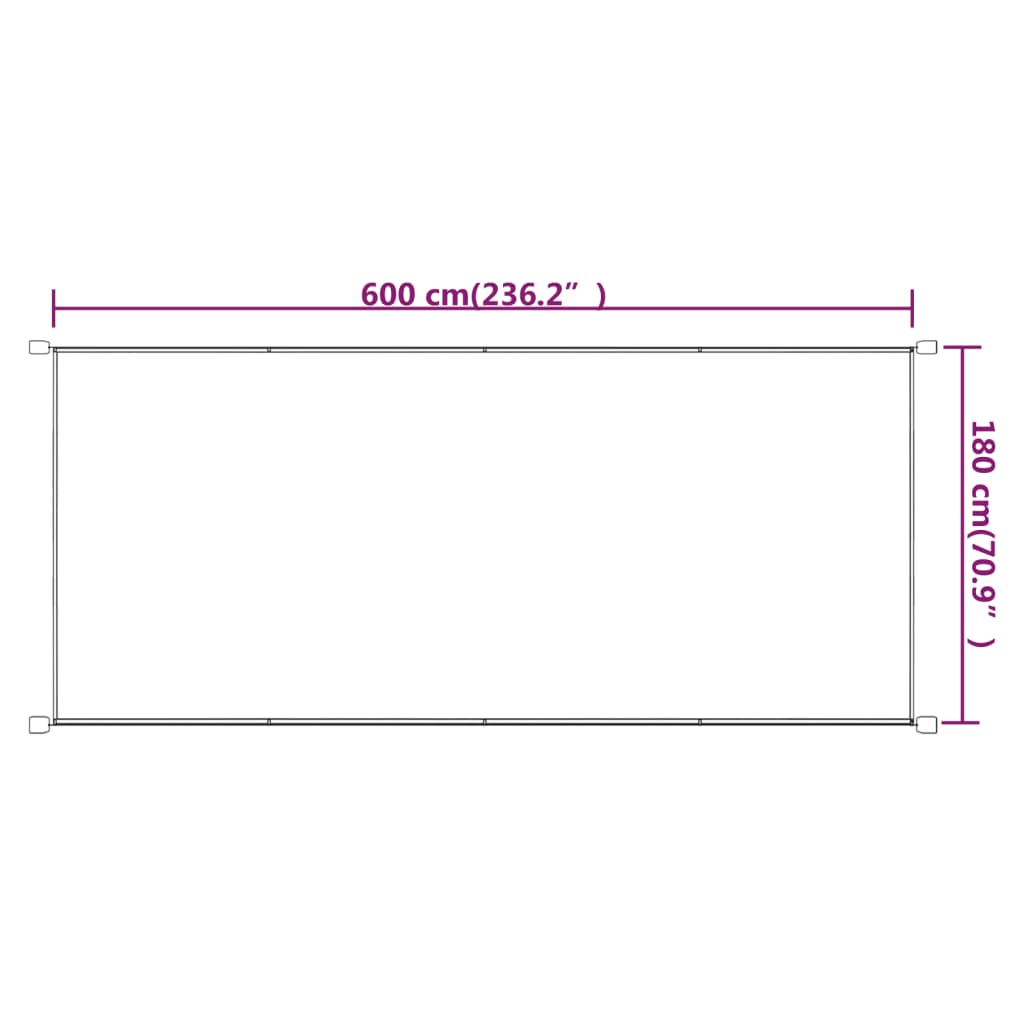 Vertikal markise terrakotta 180x600 cm oxford stoff