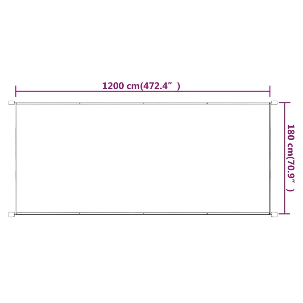 Vertikal markise terrakotta 180x1200 cm oxfordstoff