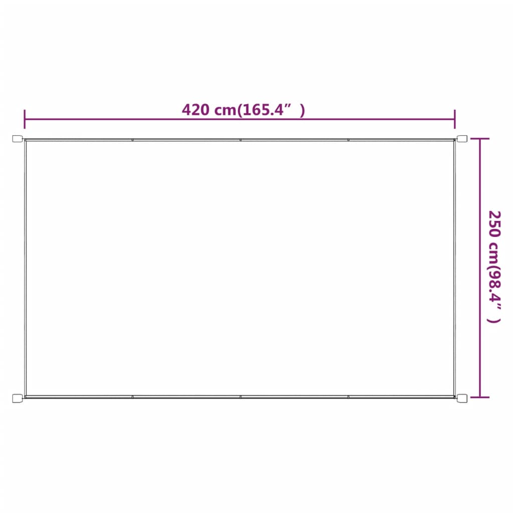 Vertikal markise terrakotta 250x420 cm oxford stoff