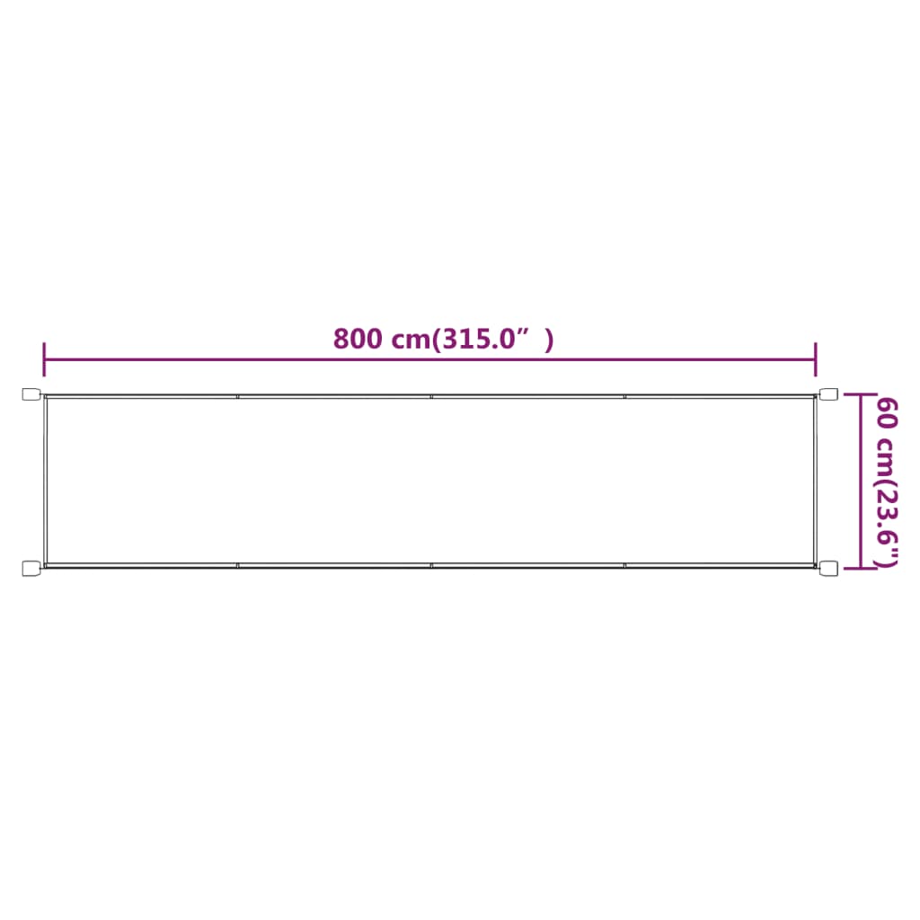 Vertikal markise gråbrun 60x800 cm oxford stoff