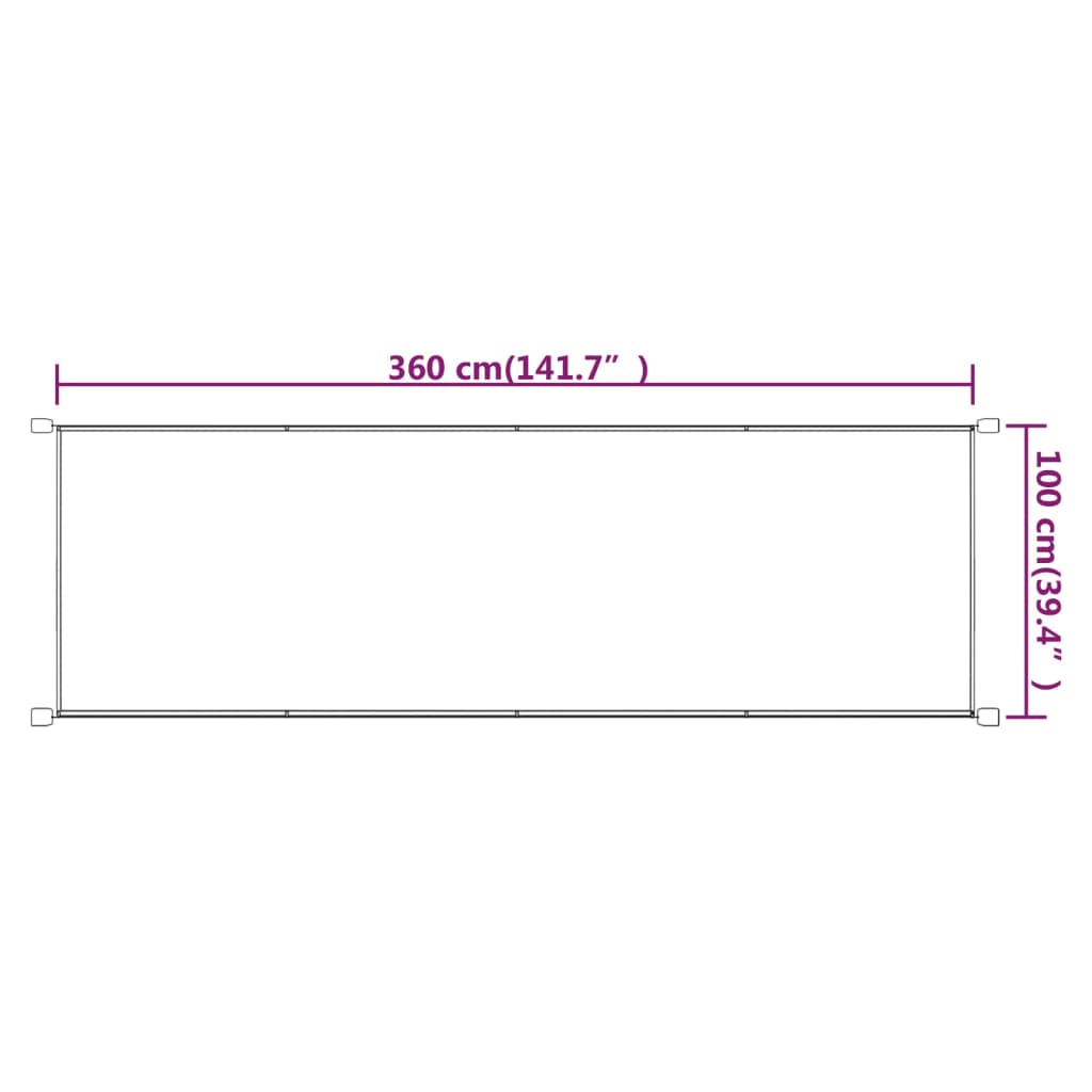 Vertikal markise gråbrun 100x360 cm oxfordstoff