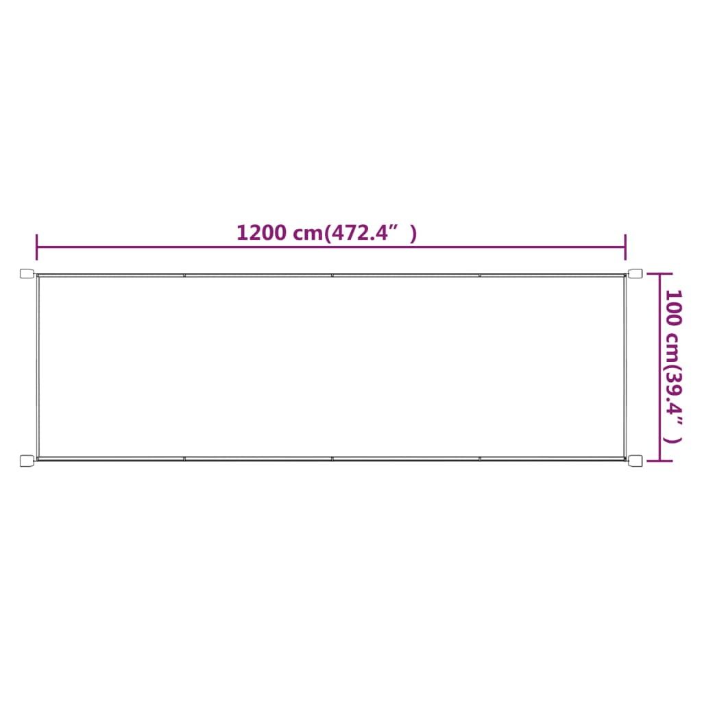 Vertikal markise gråbrun 100x1200 cm oxfordstoff