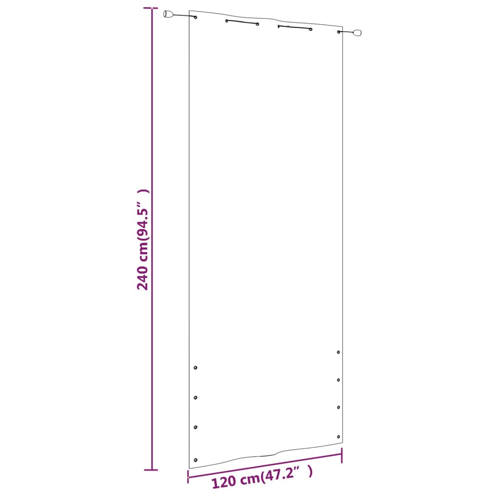 Balkongskjerm brun 120x240 cm oxfordstoff