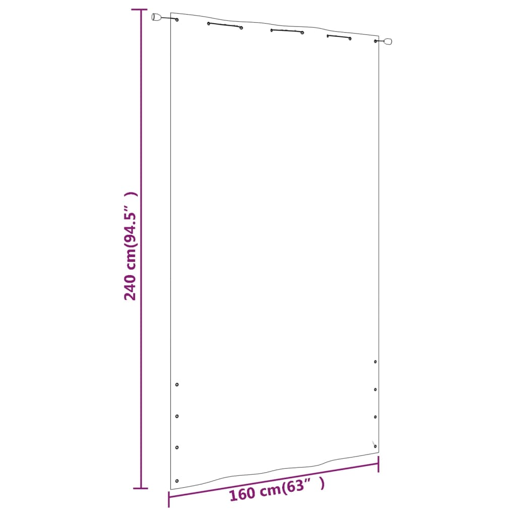 Balkongskjerm brun 160x240 cm oxfordstoff