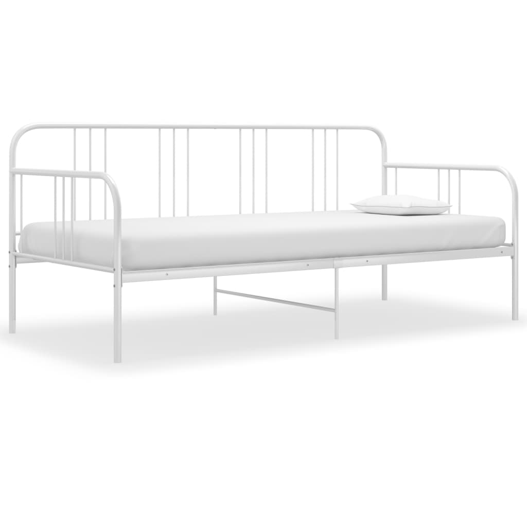 Ramme til sovesofa hvit metall 90x200 cm