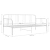 Ramme til sovesofa hvit metall 90x200 cm