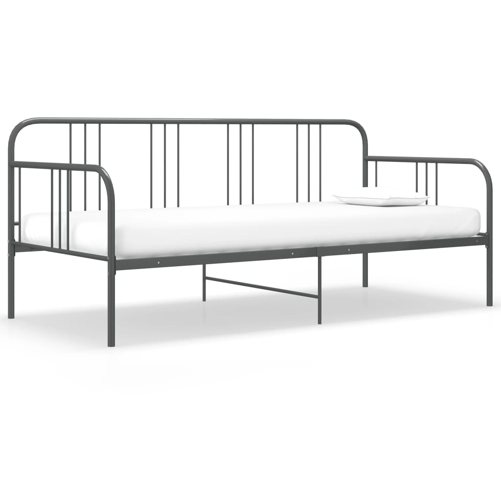 Ramme til sovesofa grå metall 90x200 cm