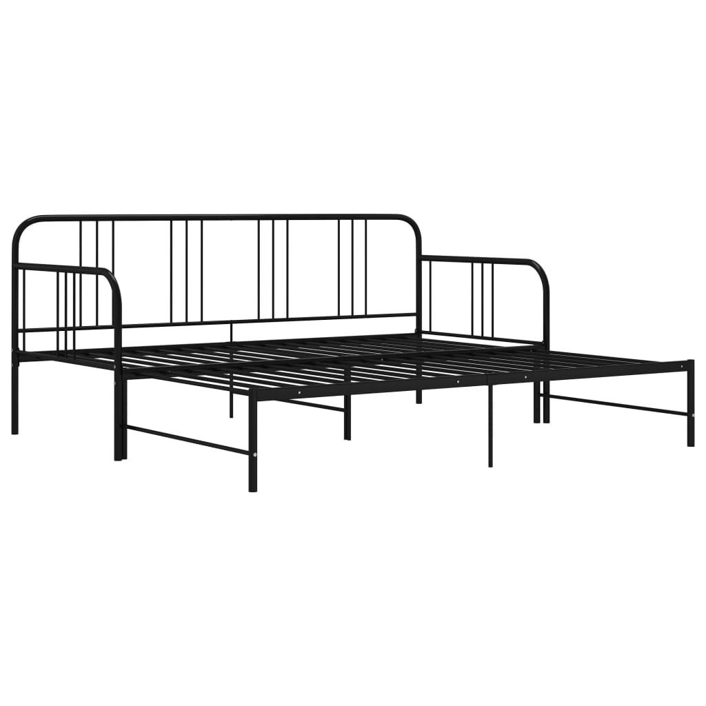 Uttrekkbar ramme til sovesofa svart metall 90x200 cm