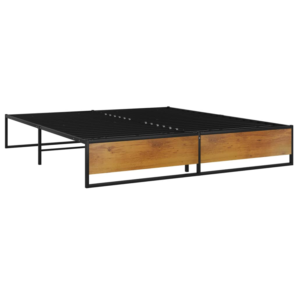 Sengeramme svart metall 200x200 cm