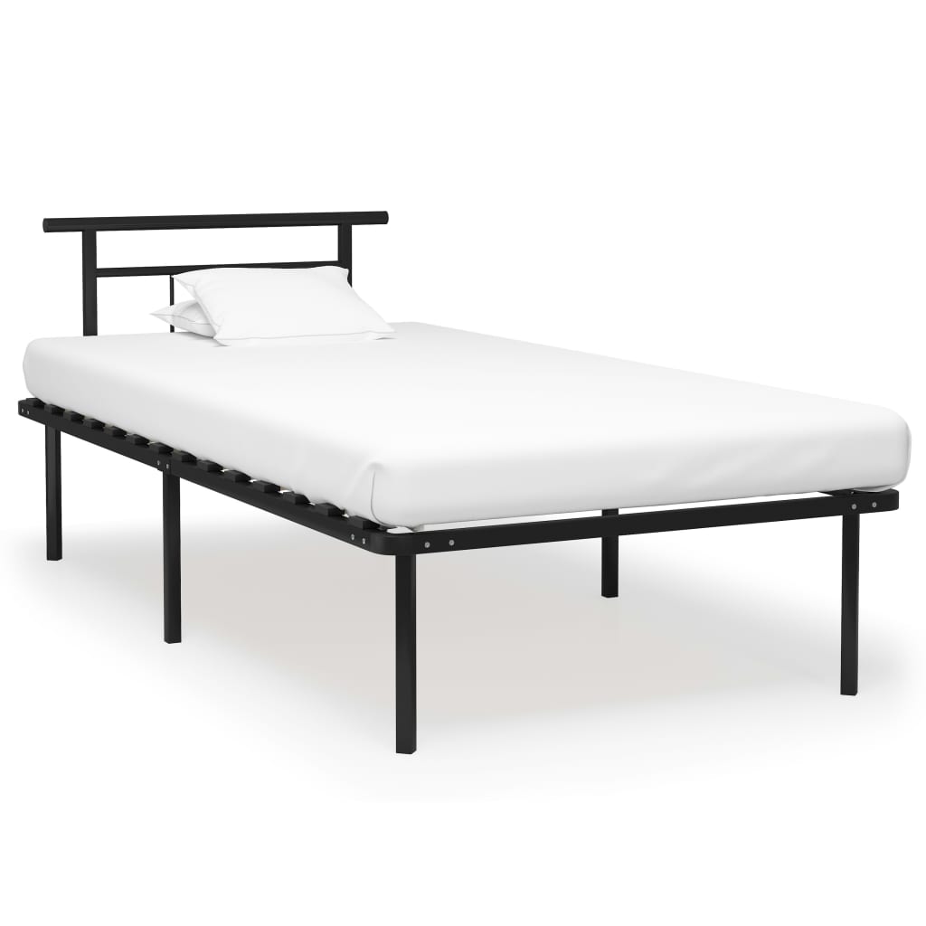 Sengeramme svart metall 100x200 cm